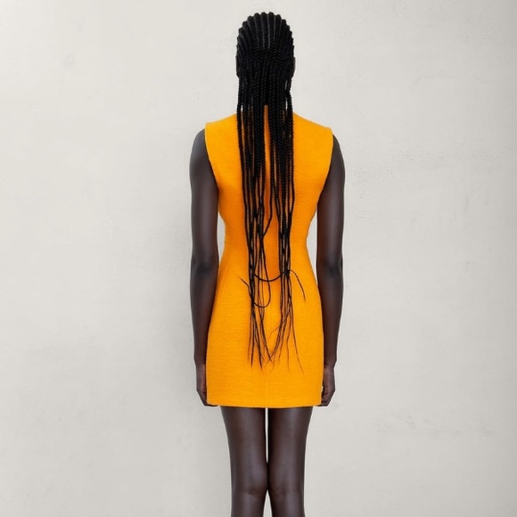 NEW! HP 🥳🥳🥳Zara Orange Textured Mini Dress - Picture 3 of 13